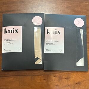 Knix Super Leakproof 2.0 Thong set of two, black and beige